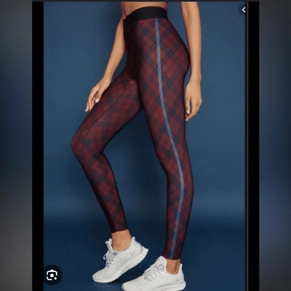 Ultracor Ultra High gray blue tartan Leggings M tights exercise - Picture 10 of 10